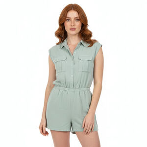 Monrow Light Green Utility Romper - Small